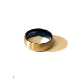 Gold and blue tungsten ring