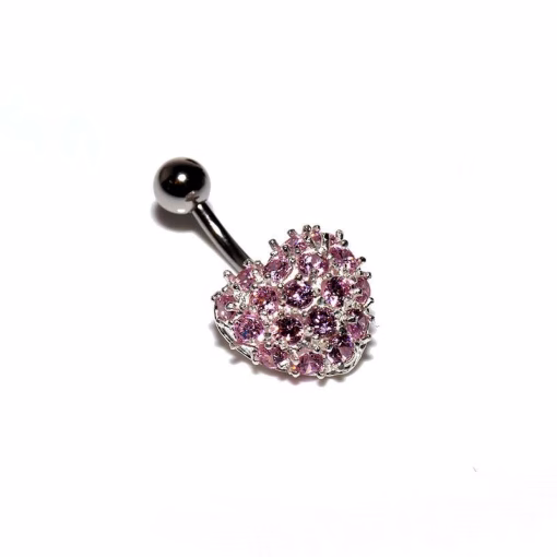 Sterling silver heart navlepiercing