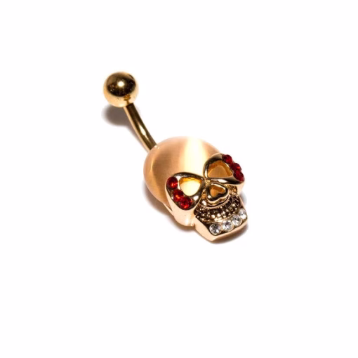 Gold Skull navlepiercing