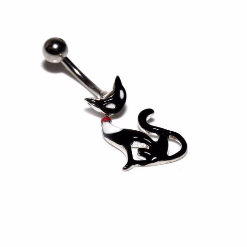 Black cat navlepiercing