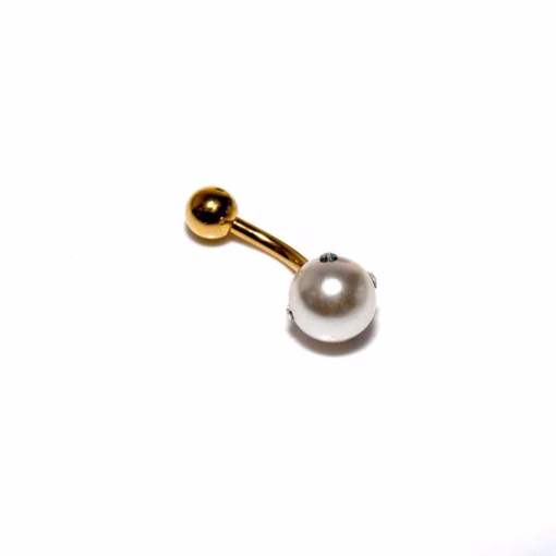 Gold pearl navlepiercing