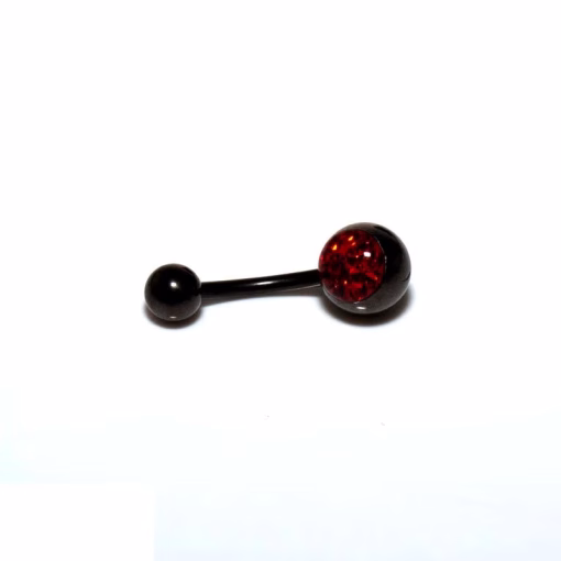 Black-red navlepiercing