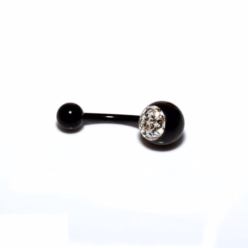Black-crystal navlepiercing