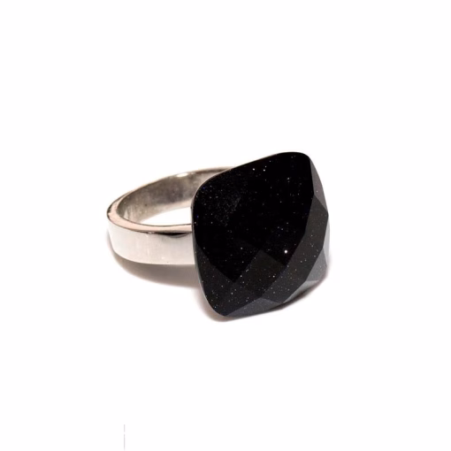 sorte sten ring
