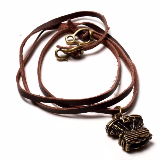 bronze v-twin motor halskæde